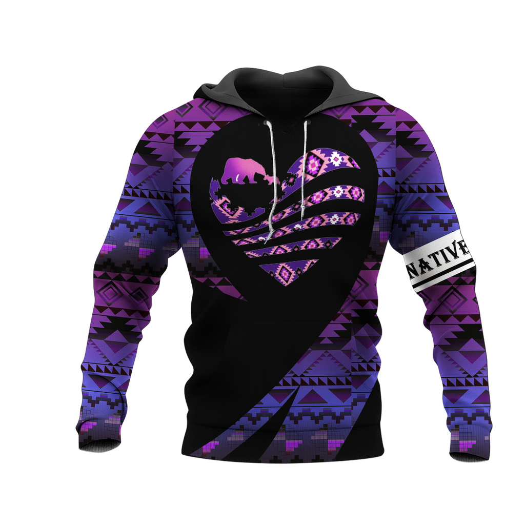 Powwow StoreHD000238 Pattern Native Pride 3D Hoodie