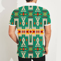 Powwow Store gb nat00062 06 green tribe design native american polo t shirt 3d