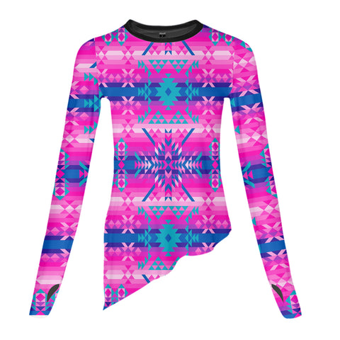 Powwow StoreGBNAT00579 Pattern Native Hawaiian Dance Long Sleeve Tshirt