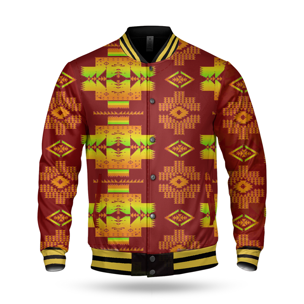 GB-NAT00720-16 Tribes Pattern  Baseball Jacket