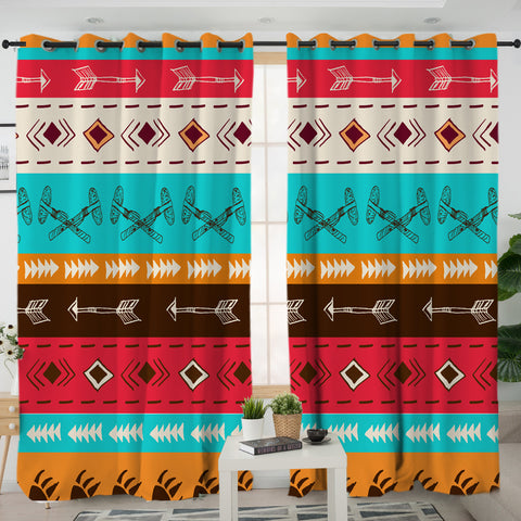 Copy of GB-NAT00596 Colorful Ethnic Style  Living Room Curtain