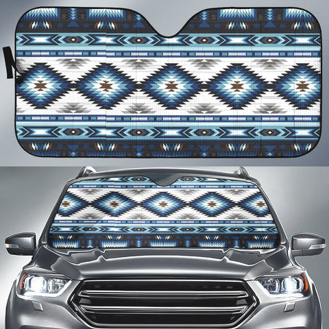 GB-NAT00528 Blue Colors Tribal Pattern Auto Sun Shades