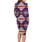 GB-NAT0004 Purple Pattern Native American Body Dress