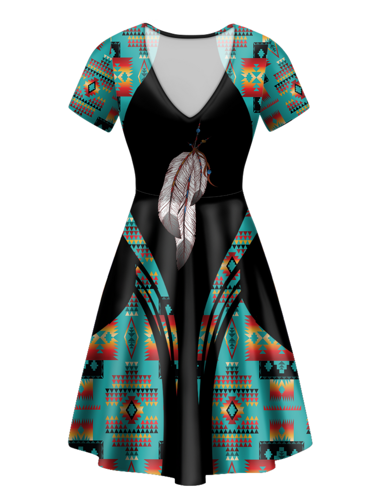 V-ND0023 Pattern Native V-Neck Dress