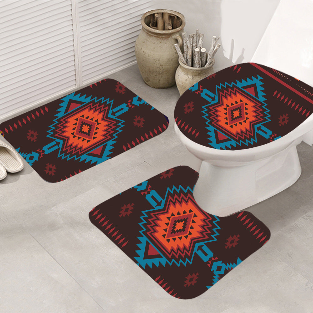 Powwow Store gb nat00603 navajo seamless pattern bathroom mat 3 pieces