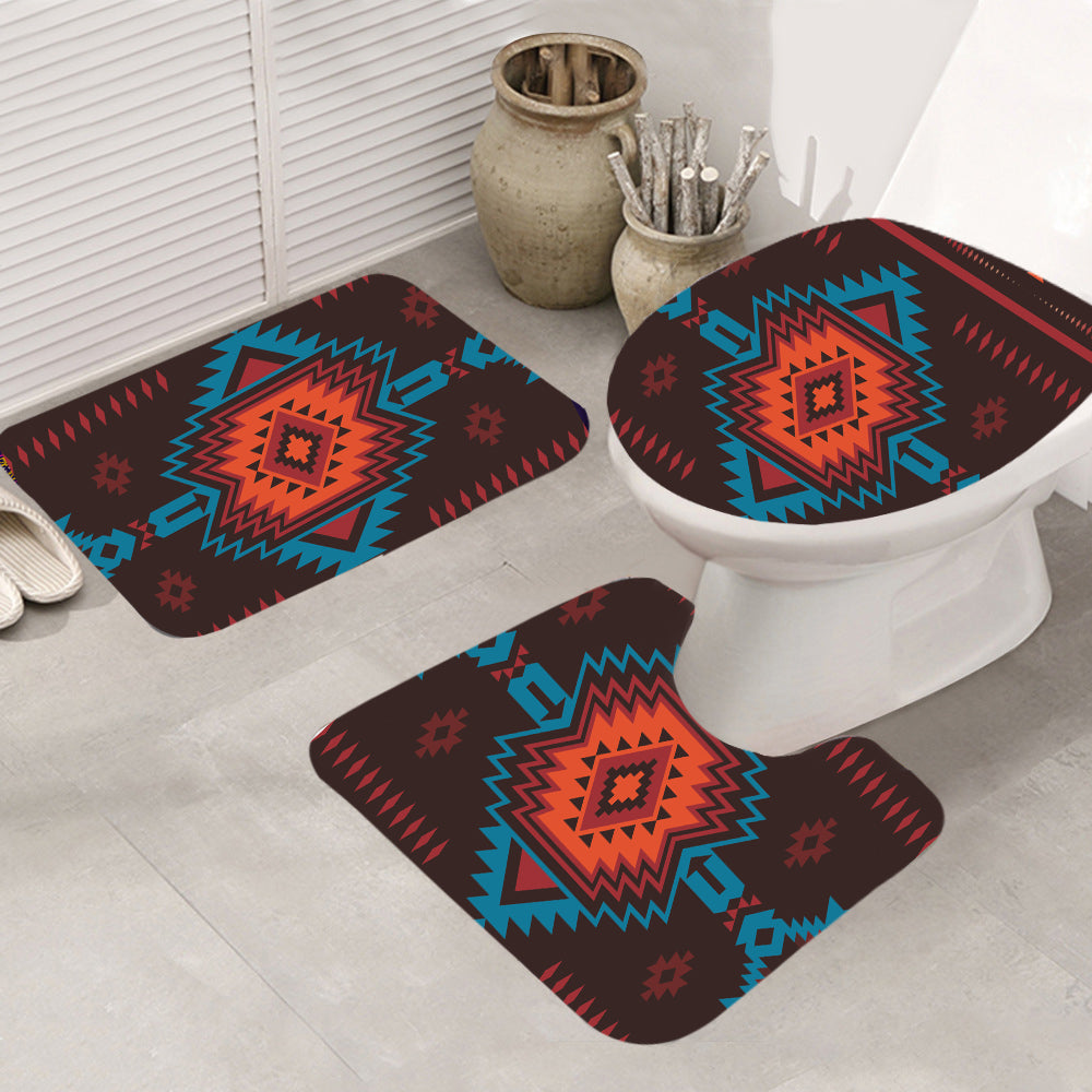 GB-NAT00603 Navajo Seamless Pattern Bathroom Mat 3 Pieces