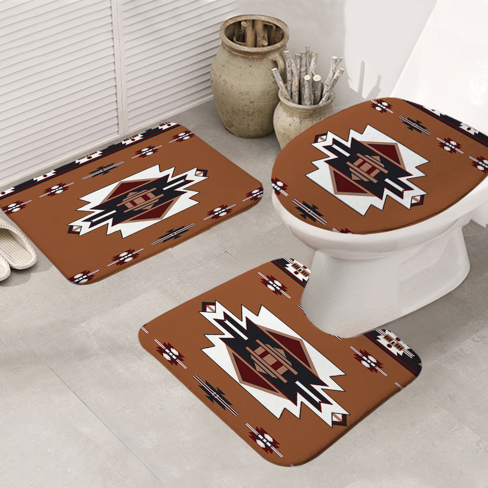GB-NAT00012 United Tribes Native American Bathroom Mat 3 Pieces - Powwow Store