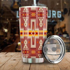 GB-NAT00062-11 Tan Tribe Design Native American 20oz Tumbler - Powwow Store