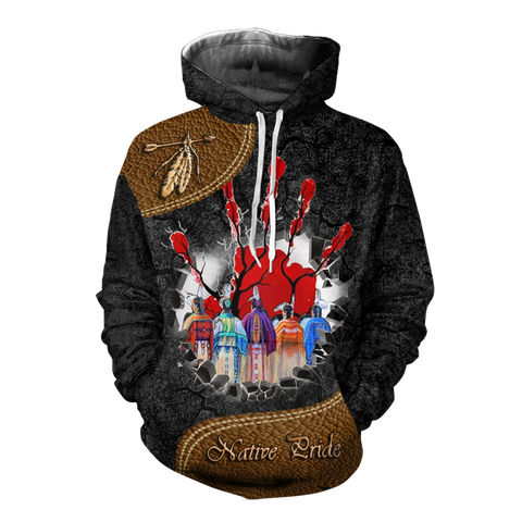 Powwow StoreGBNAT00624 Native Girls American 3D Hoodie