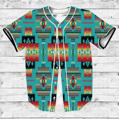 Powwow Store gb nat00046 01 blue native tribes pattern native american baseball jersy