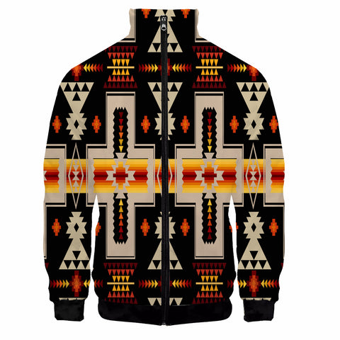 GB-NAT00062-01 Black Tribe Design Native American Jacket
