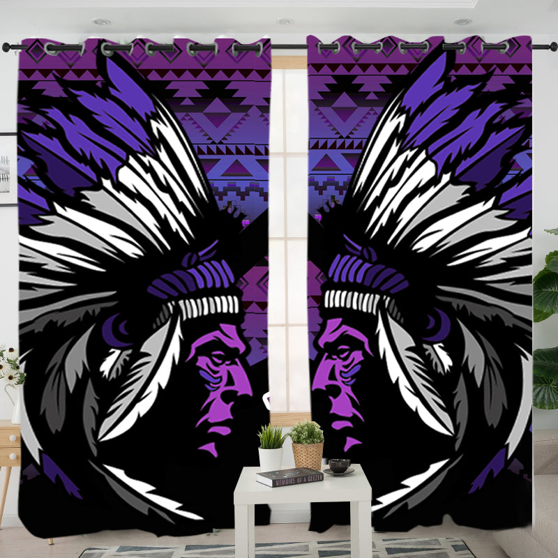 Powwow StoreLVR0058 Pattern Native American Living Room Curtain