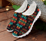 GB-NAT00046-02 Black Native Tribes Pattern Native American Mesh Shoes