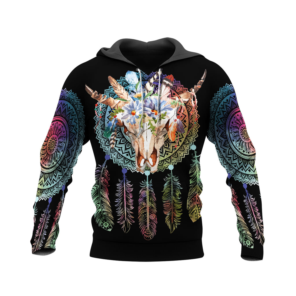 Powwow Store gb nat00479 flower bison native 3d hoodie