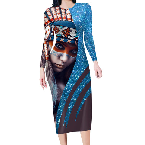 GB-NAT00038 3D Native Girl Body Dress