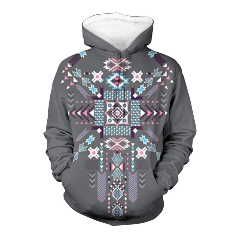 Powwow Store gb nat00567 gray pattern 3d hoodie