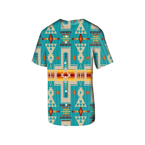 GB-NAT00062-05 Turquoise Tribe Design Native American Baseball Jersey