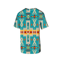 Powwow Store gb nat00062 05 turquoise tribe design native american baseball jersey