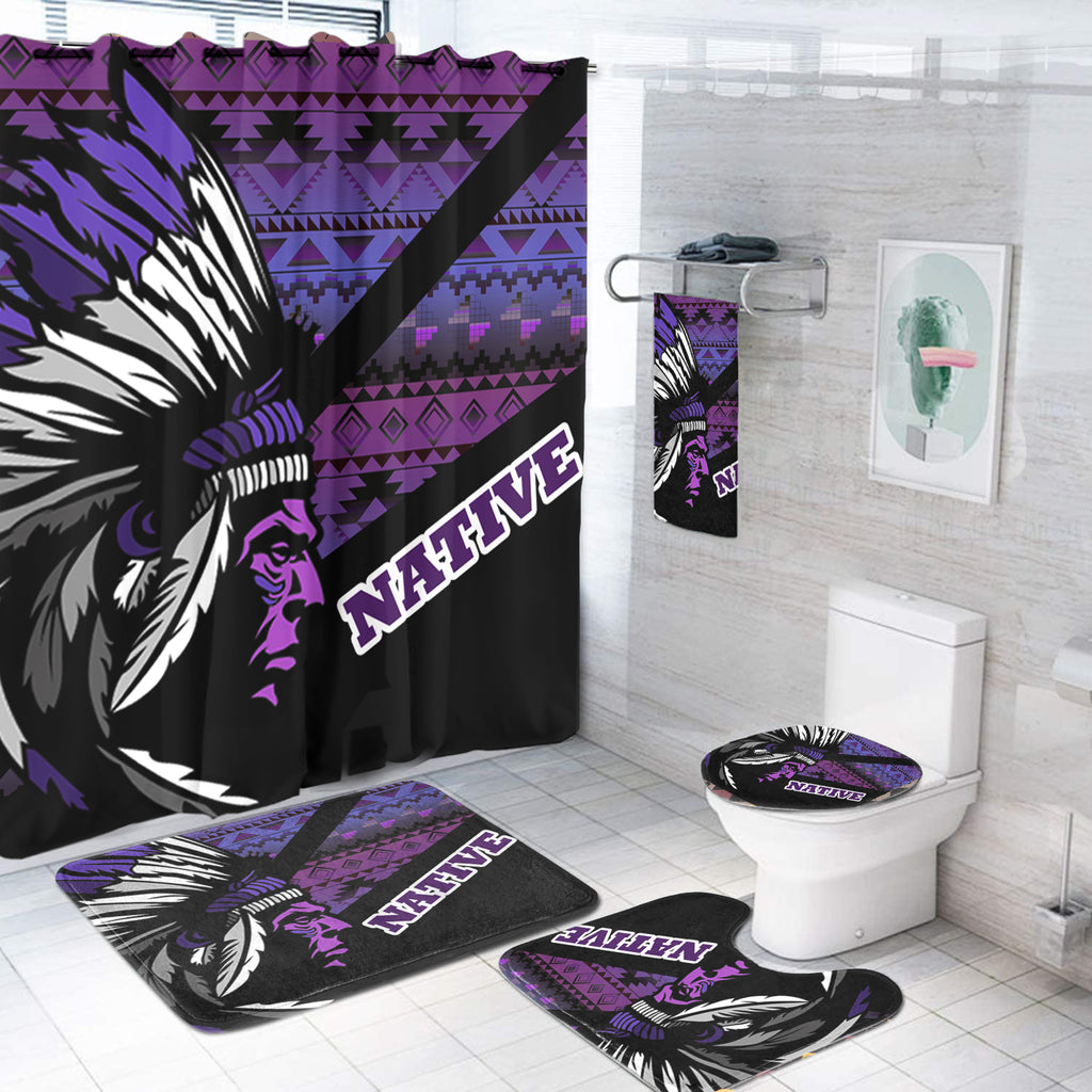 Powwow StoreBS000110 Pattern Native American Bathroom Set