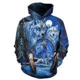 Wolf Dreamcatcher Native American All Over Hoodie no link - Powwow Store