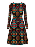 Powwow Store gb nat00046 02 black pattern native v long sleeve dress 1