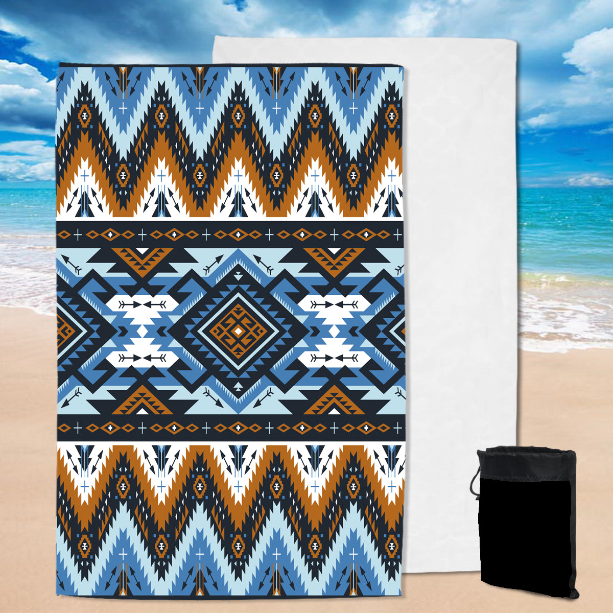 Powwow Store gb nat00613 retro colors tribal seamless pool beach towel