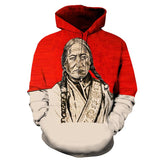 Red Chieft Native American All Over Hoodie no link - Powwow Store