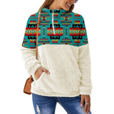 Powwow Store gb nat00046 01 blue native tribes pattern native american collar sweatshirt