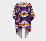 Purple Native Tribes Pattern Native American Draped Kimono