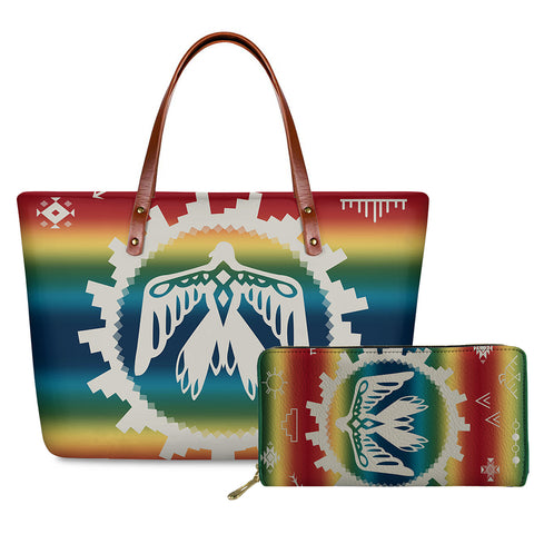 GB-NAT00077 Thunderbird Rainbow Handbag & Purse Set