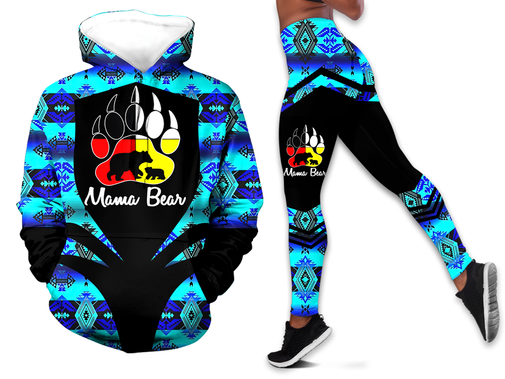 Powwow StoreHLS00348 Pattern Native 3D Hoodie Legging Set