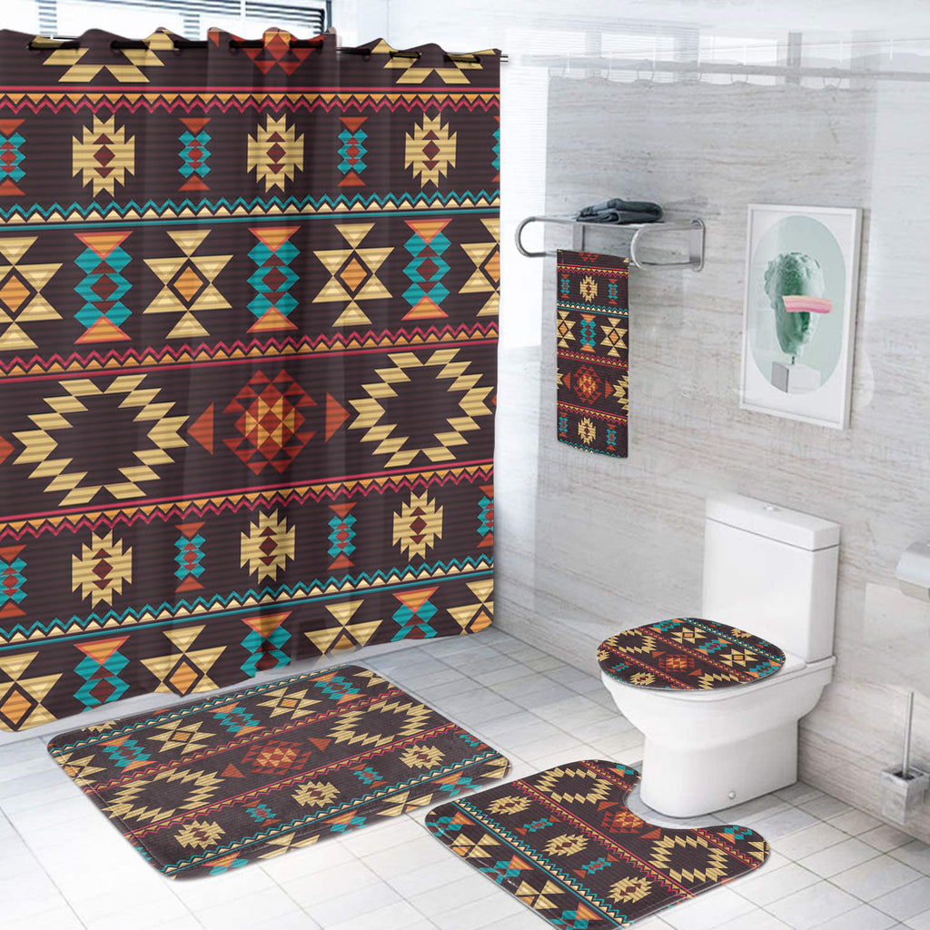 Powwow StoreBS00097 Pattern Native American Bathroom Set