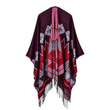 Tassel Geometric Scarves Native American Poncho - Powwow Store