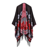 Tassel Geometric Scarves Native American Poncho - Powwow Store