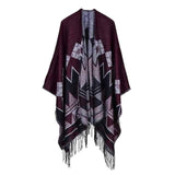 Tassel Geometric Scarves Native American Poncho - Powwow Store