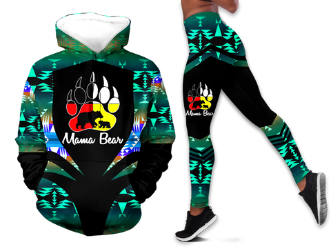 Powwow StoreHLS00345 Pattern Native 3D Hoodie Legging Set