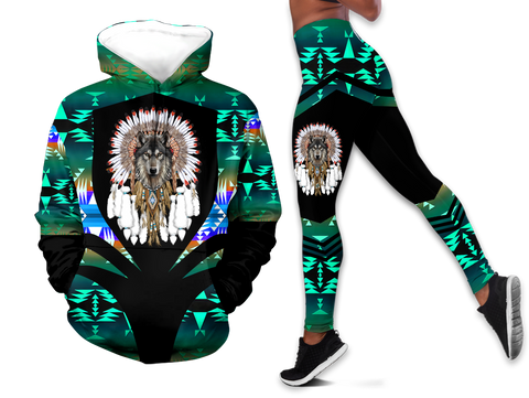 Powwow StoreHLS00344 Pattern Native 3D Hoodie Legging Set