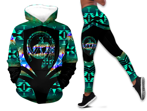 Powwow StoreHLS00344 Pattern Native 3D Hoodie Legging Set