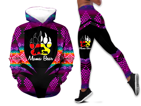 Powwow StoreHLS00343 Pattern Native 3D Hoodie Legging Set