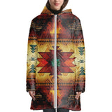 Powwow StoreGBNAT00068 United Tribes Brown Design 3D With Cap Long Down Jacket