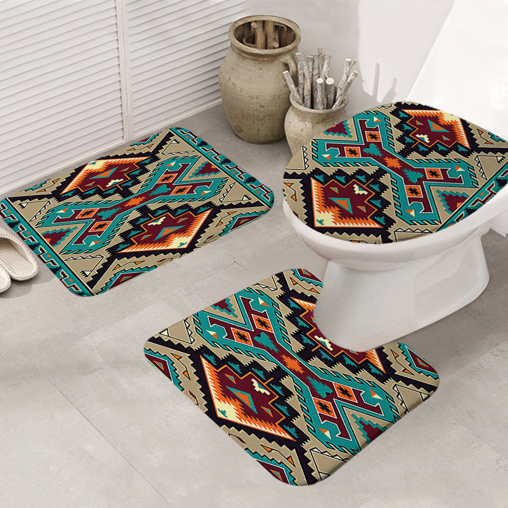 GB-NAT00016 Native American Culture Design Bathroom Mat 3 Pieces