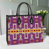 GB-NAT00062-07 Light Purple Design Native Leather Bag