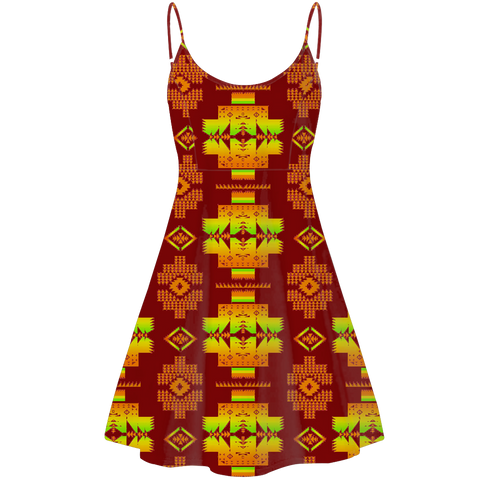 GB-NAT00720-16 Pattern Native American Strings Dress