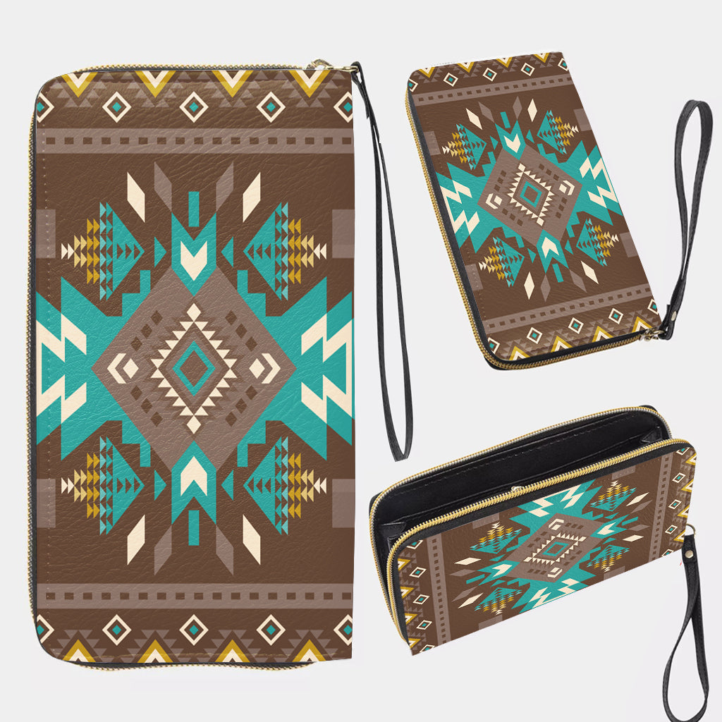Powwow StoreGBNAT0053801 Pattern Native Long Portable Wallet