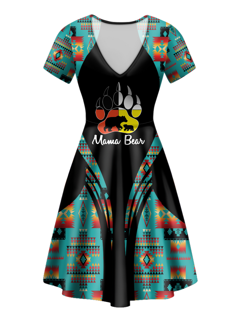 V-ND0022 Pattern Native V-Neck Dress