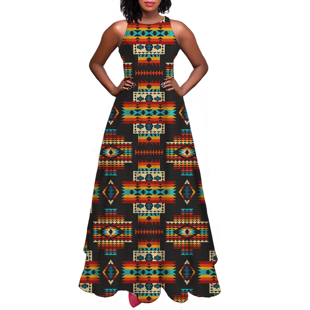 Powwow StoreGBNAT00402 Pattern Native Sleeveless Aline skirt