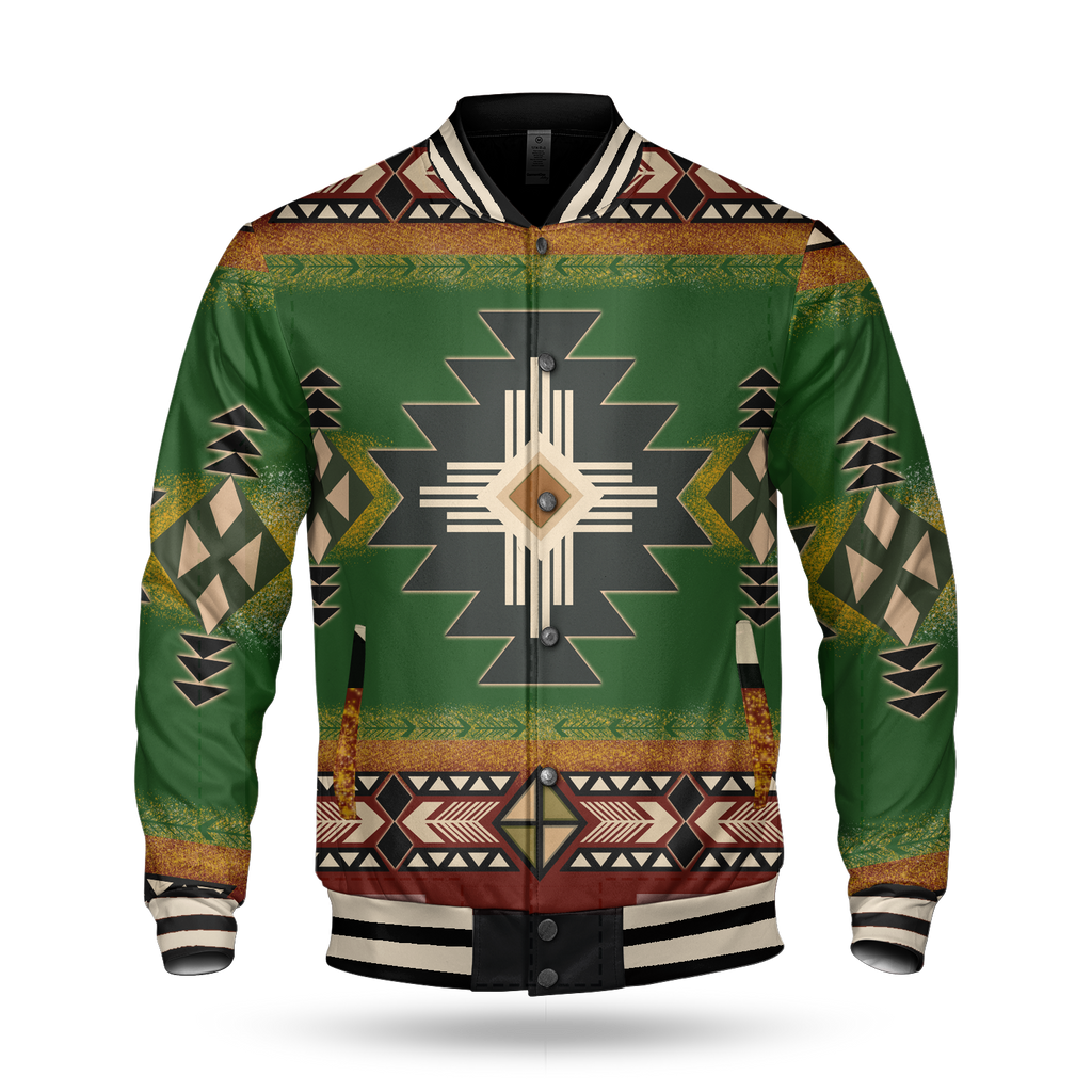 GB-NAT0001-01 Southwest Green Symbol  Baseball Jacket