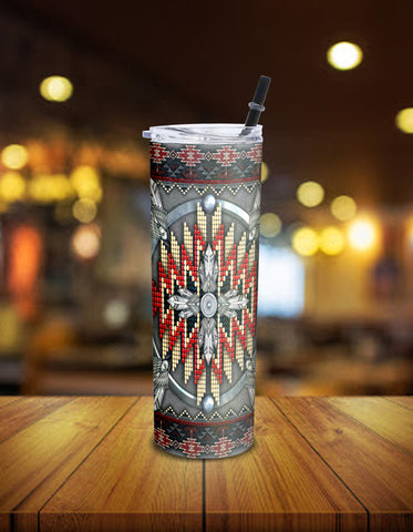 Powwow Store gb nat00023 02 naumaddic arts gray native american skinny tumbler