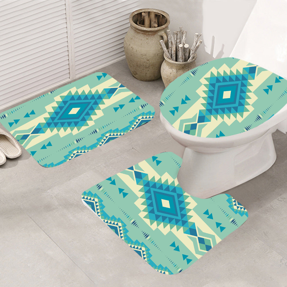 GB-NAT00599 Pattern Ethnic Native Bathroom Mat 3 Pieces