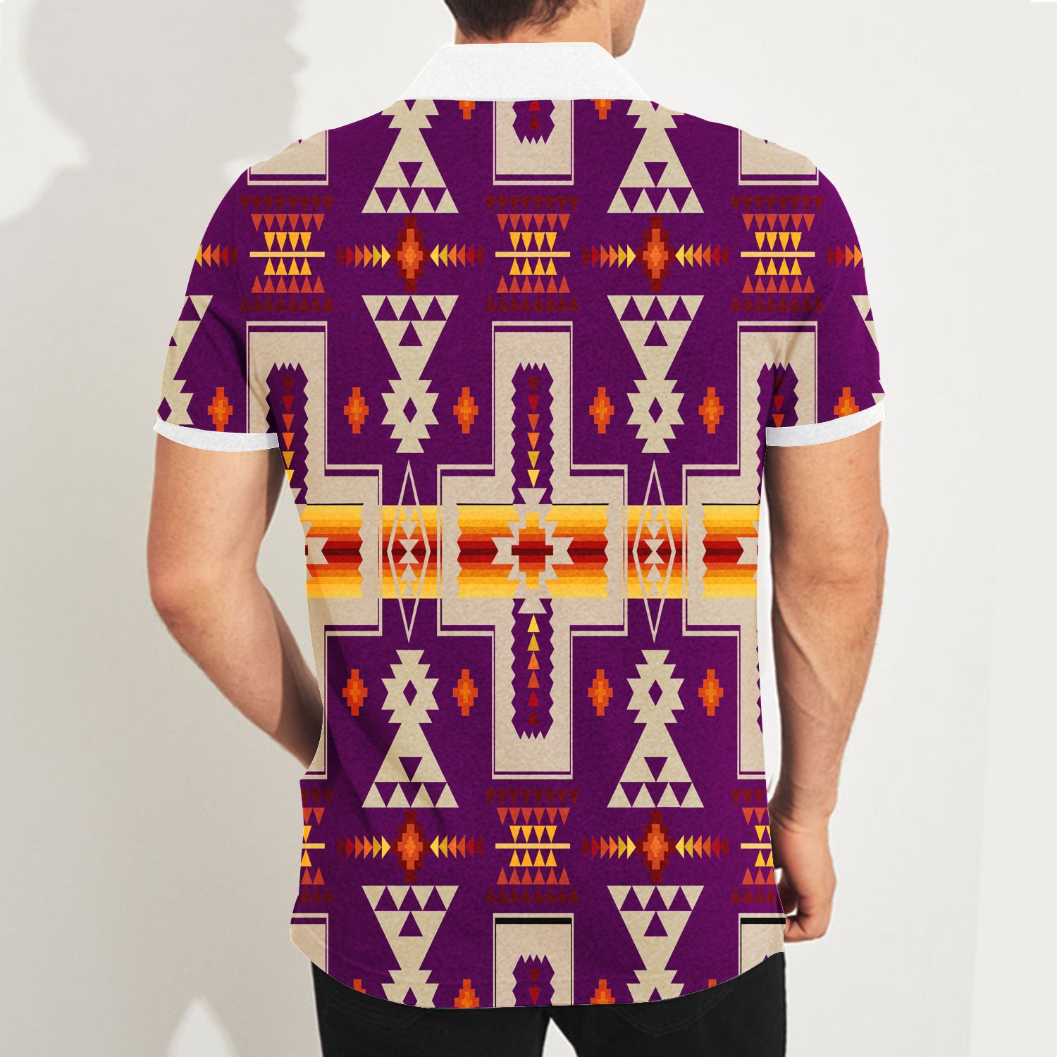 Powwow Store gb nat00062 09 purple tribe design native american polo t shirt 3d